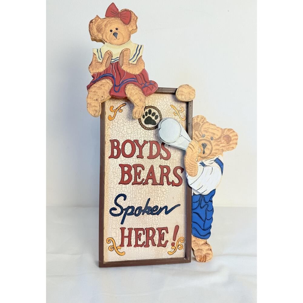 Boyds Collection Ltd Bear Theme Wall Decor “ Boyds Bear Spoken Here” Saying
